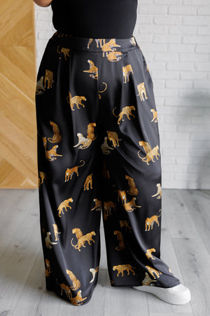 ONLINE EXCLUSIVE: Legendary in Leopard Satin Wide Leg Pants