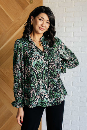 ONLINE EXCLUSIVE: Looking Out Damask Print Blouse