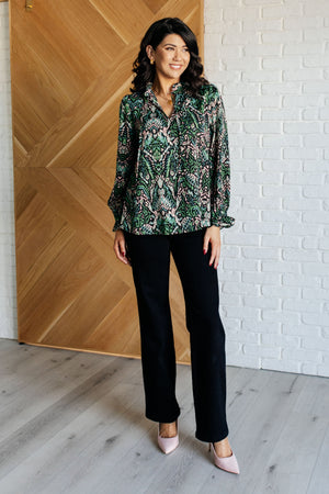 ONLINE EXCLUSIVE: Looking Out Damask Print Blouse