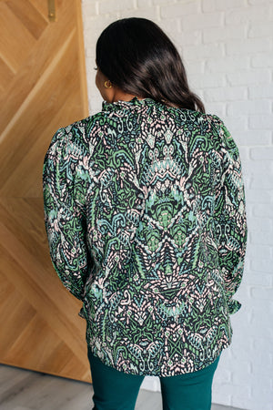 ONLINE EXCLUSIVE: Looking Out Damask Print Blouse