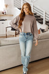 ONLINE EXCLUSIVE: Lounge A Lot Cut Off Sweatshirt in Mocha