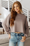 ONLINE EXCLUSIVE: Lounge A Lot Cut Off Sweatshirt in Mocha