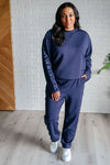 ONLINE EXCLUSIVE: Lysa Satin Stripe Pullover in Smoky Navy