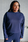 ONLINE EXCLUSIVE: Lysa Satin Stripe Pullover in Smoky Navy