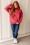 ONLINE EXCLUSIVE: Make No Mistake Mock Neck Pullover in Cranberry