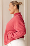 ONLINE EXCLUSIVE: Make No Mistake Mock Neck Pullover in Cranberry