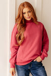 ONLINE EXCLUSIVE: Make No Mistake Mock Neck Pullover in Cranberry