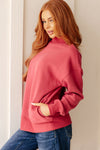 ONLINE EXCLUSIVE: Make No Mistake Mock Neck Pullover in Cranberry