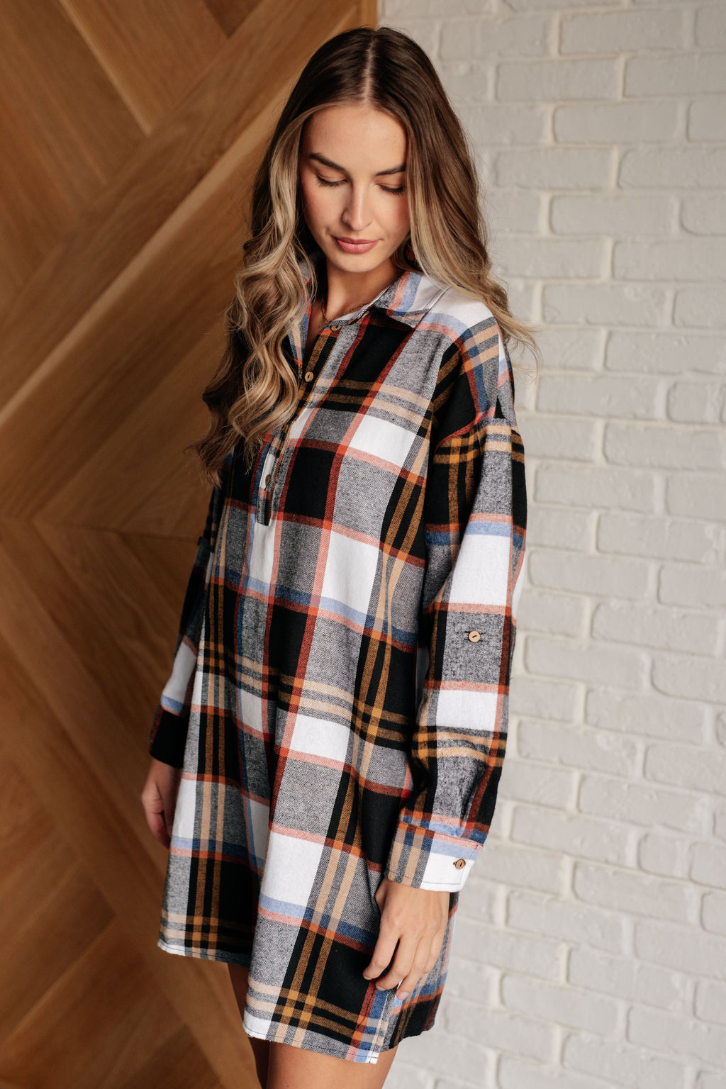 ONLINE EXCLUSIVE: Make it Right Plaid Shirt Dress