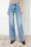 ONLINE EXCLUSIVE: Melia High Rise Side Seam Detail Wide Leg Jeans