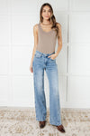 ONLINE EXCLUSIVE: Melia High Rise Side Seam Detail Wide Leg Jeans