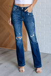 ONLINE EXCLUSIVE: Mila Mid Rise Distressed Bootcut Jeans