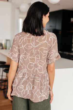 ONLINE EXCLUSIVE: Mocha Petals V-Neck Top