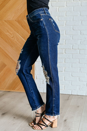 ONLINE EXCLUSIVE: Montana High Rise Rigid Magic Distressed Straight Jeans