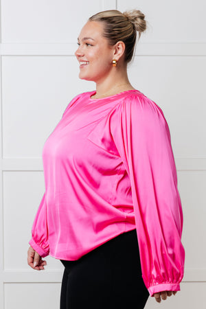 ONLINE EXCLUSIVE: Not Exaggerating Satin Puff Sleeve Blouse