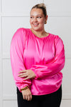 ONLINE EXCLUSIVE: Not Exaggerating Satin Puff Sleeve Blouse