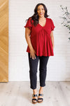 ONLINE EXCLUSIVE: One Day Soon V-Neck Ruffle Detail Top