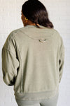 ONLINE EXCLUSIVE: Quick Fix Mineral Wash Crew Neck Pullover in Army Green