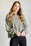 ONLINE EXCLUSIVE: Quick Fix Mineral Wash Crew Neck Pullover in Army Green