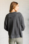 ONLINE EXCLUSIVE: Quick Fix Mineral Wash Crew Neck Pullover in Black