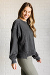 ONLINE EXCLUSIVE: Quick Fix Mineral Wash Crew Neck Pullover in Black