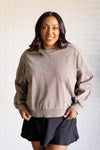 ONLINE EXCLUSIVE: Quick Fix Mineral Wash Crew Neck Pullover in Mocha