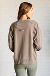 ONLINE EXCLUSIVE: Quick Fix Mineral Wash Crew Neck Pullover in Mocha