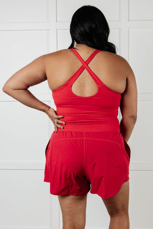 ONLINE EXCLUSIVE: Raising Heart Rate Cutout Runsie In True Red