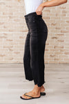 ONLINE EXCLUSIVE: Ryan High Rise Button Fly Wide Leg Crop Jeans