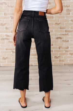 ONLINE EXCLUSIVE: Ryan High Rise Button Fly Wide Leg Crop Jeans