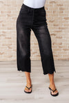 ONLINE EXCLUSIVE: Ryan High Rise Button Fly Wide Leg Crop Jeans