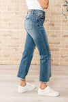 ONLINE EXCLUSIVE: Sammy High Waist Distressed Crop Straight Leg Jeans