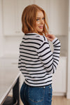 ONLINE EXCLUSIVE: Self Improvement V-Neck Striped Sweater