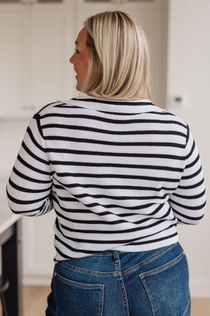 ONLINE EXCLUSIVE: Self Improvement V-Neck Striped Sweater