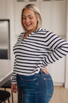 ONLINE EXCLUSIVE: Self Improvement V-Neck Striped Sweater