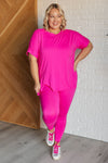 ONLINE EXCLUSIVE: Soft Serve Brushed Microfiber Set in Neon Hot Pink