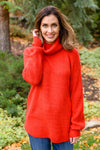 ONLINE EXCLUSIVE: Steady Pace Roll Neck Sweater In Red