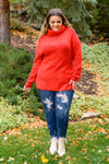 ONLINE EXCLUSIVE: Steady Pace Roll Neck Sweater In Red