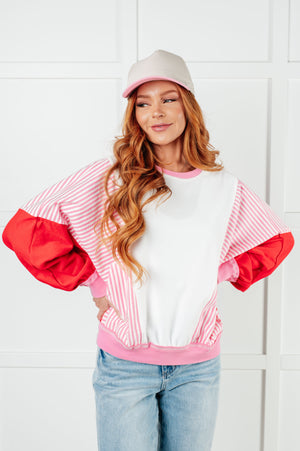 ONLINE EXCLUSIVE: Stripes on My Sleeves Color Block Pullover