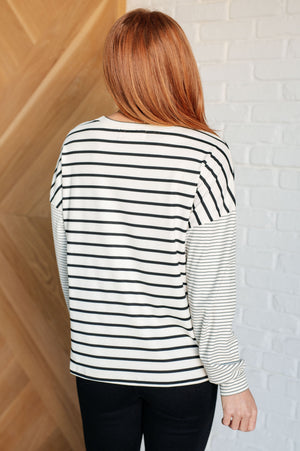 ONLINE EXCLUSIVE: Super Clever Patchwork Striped Top in Ivory