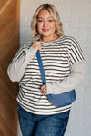 ONLINE EXCLUSIVE: Super Clever Patchwork Striped Top in Ivory