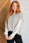 ONLINE EXCLUSIVE: Super Clever Patchwork Striped Top in Ivory