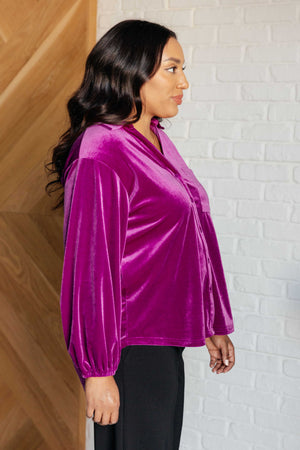 ONLINE EXCLUSIVE: The Best Policy Velvet Balloon Sleeve Top