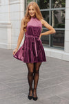 ONLINE EXCLUSIVE: Tied In A Bow Velvet Dress