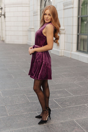 ONLINE EXCLUSIVE: Tied In A Bow Velvet Dress