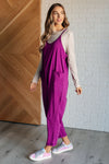 ONLINE EXCLUSIVE: Totally Me Spaghetti Strap Jumpsuit in Light Plum