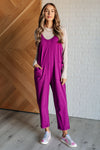 ONLINE EXCLUSIVE: Totally Me Spaghetti Strap Jumpsuit in Light Plum