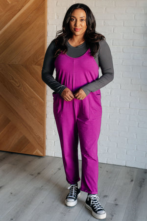 ONLINE EXCLUSIVE: Totally Me Spaghetti Strap Jumpsuit in Light Plum