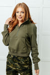 ONLINE EXCLUSIVE: Under Her Spell Half Zip Pullover in Green