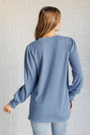 ONLINE EXCLUSIVE: When the Sun Goes Down Mineral Wash Ribbed Knit Top in Vintage Denim